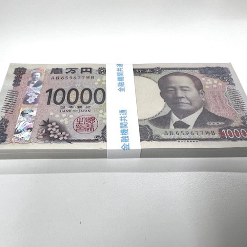 ダミー紙幣100万円札束 100枚すべて印刷 金融機関共通帯封 1束 新品