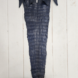 ワニ革 クロコ ヌメ・半艶マット ディープロイヤルブルー　No.C008757 5枚目の画像