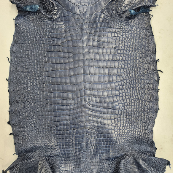 ワニ革 クロコ ヌメ・半艶マット ディープロイヤルブルー　No.C008757 4枚目の画像