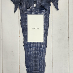 ワニ革 クロコ ヌメ・半艶マット ディープロイヤルブルー　No.C008757 9枚目の画像