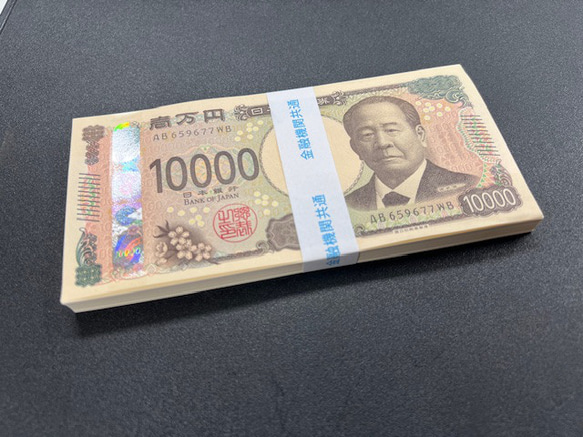 100万円札束 防犯用ダミー紙幣6枚付 金融機関共通帯封 3束 新品