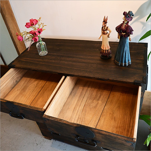 明治大正 和箪笥 リメイク品 1点物 アンティーク チェスト 桐箪笥 5段