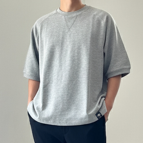 ユニセックス】サイドスリット ガゼット付 ラグランスリーブ ビッグ