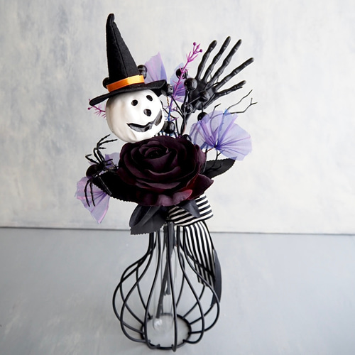 ハロウィン☆アートフラワー ハロウィン限定】｜アーティフィシャルフラワー |コロンと丸い花瓶