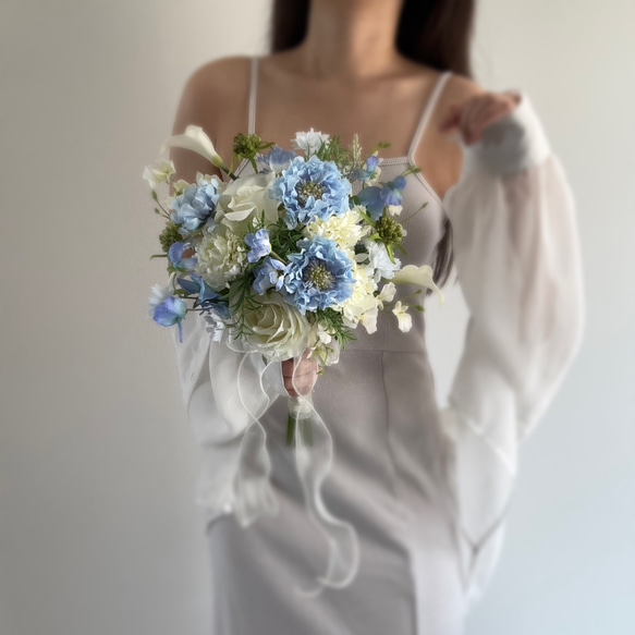 透明感♩ ライトブルー ホワイト系 ⌇﻿アーティフィシャルフラワー