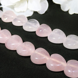 大き目 20mm 1個 縦穴 ハート ローズクォーツ 天然石 天然石 GemStone