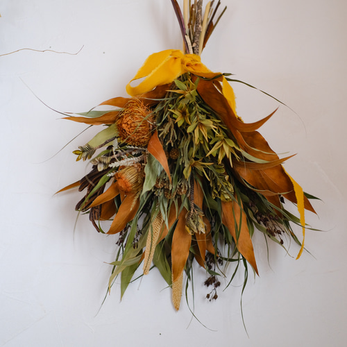 ご予約　秋のドライフラワースワッグ　⑧ 秋麗】秋のドライフラワースワッグ スワッグ 花 と 山 通販