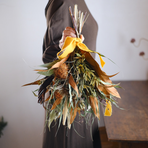 秋色●ワラビとススキのドライフラワーリース◎20センチ 秋色○ワラビとススキのドライフラワーリース◎20センチ 秋色○ワラビと