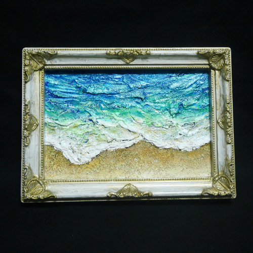油絵 油彩 油彩画 絵 絵画 キャンバスパネル ミニ絵画【スーパーブルームーン】 油絵 油彩 油彩画 絵 絵画 キャンバスパネル ミニ絵画【砂浜の海