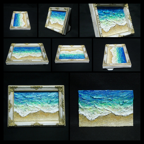油絵 油彩 油彩画 絵 絵画 キャンバスパネル ミニ絵画【砂浜の海】 油絵 油彩 油彩画 絵 絵画 キャンバスパネル ミニ絵画【砂浜の海