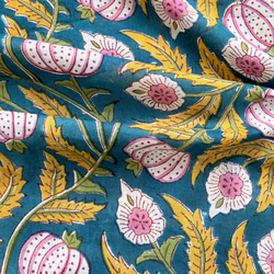 インド ブロックプリント生地 ミニカットクロス 10枚セット寒色系vol.15 ファブリック はぎれIF0334 12枚目の画像