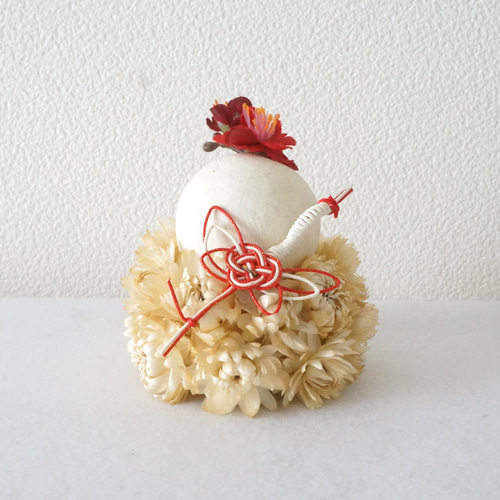 お正月飾り・ギフトラッピング無料】お正月の花鏡餅 ドライフラワー