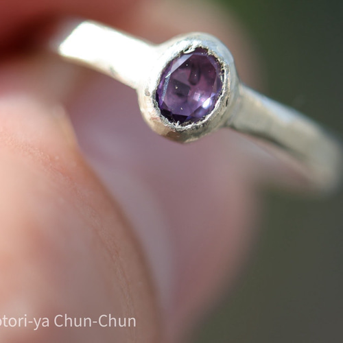 フランス購入超大粒 デッドストックパープルピンクサファイア シルバー