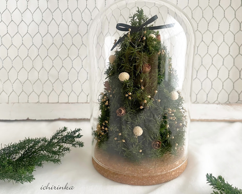 小さなクリスマスツリー緑*プリザーブドフラワー*真鍮*ドライフラワー a92a5dfc274e840437528d3e85ca5a