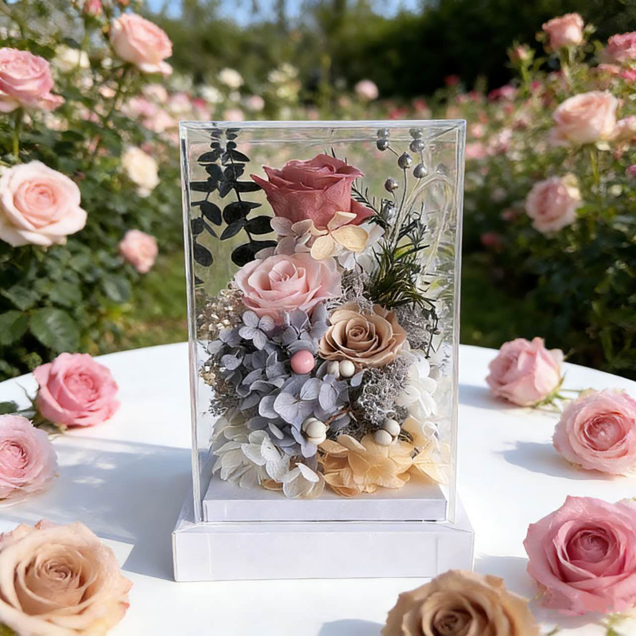 花飾り 玄関飾る バラ 薔薇 ローズ この瞬間 プリザーブドフラワー アレンジメント ドライフラワー 記念日 誕生日