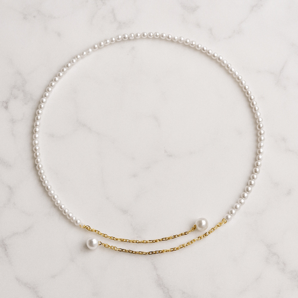 18K リアルゴールド 天然淡水パールネックレス ジュエリー ラウンドパール: 3.00~4.50mm