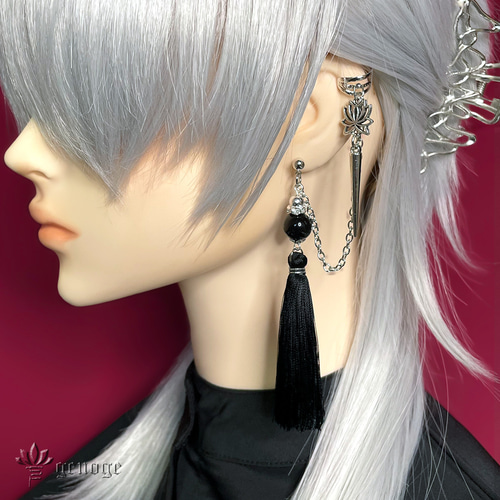 チャイナピアス/イヤリング】タッセルピアス×イヤーカフ｜和風×中華