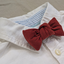 コーデュロイ《えんじ》蝶ネクタイ　baby/kids/ladies/mens 2枚目の画像
