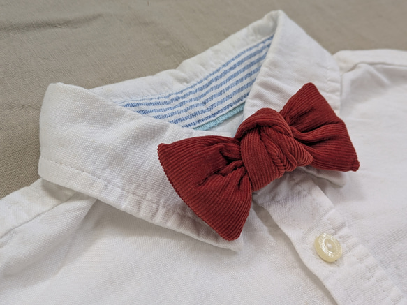 コーデュロイ《えんじ》蝶ネクタイ　baby/kids/ladies/mens 2枚目の画像