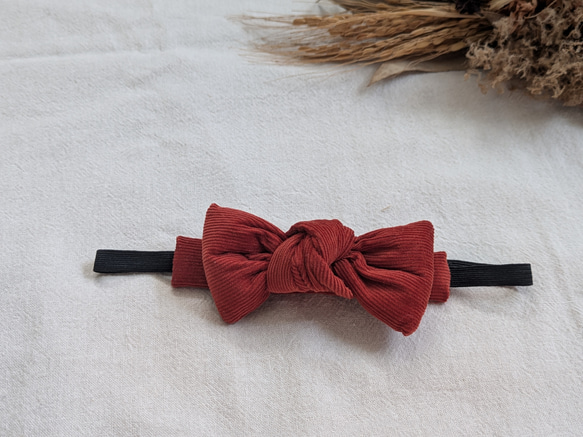 コーデュロイ《えんじ》蝶ネクタイ　baby/kids/ladies/mens 3枚目の画像