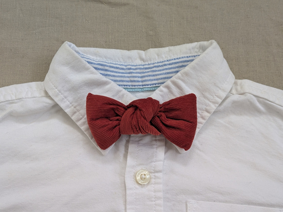 コーデュロイ《えんじ》蝶ネクタイ　baby/kids/ladies/mens 1枚目の画像
