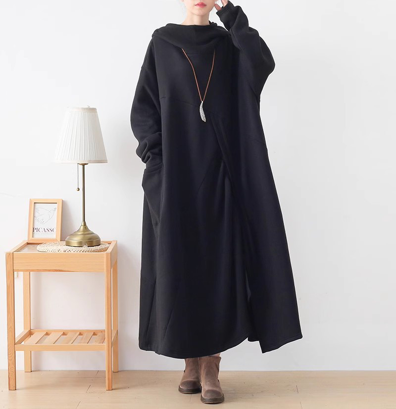 秋レディースフリース裏パーカーワンピース【返品・交換可】品質最優先25-247