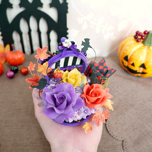 ハンドメイド　クレイフラワー　アレンジメント ハンドメイド クレイフラワー アレンジメント