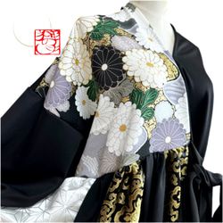 振袖 着物リメイク スッキリ切替ドレス 和柄 ワンピース 赤×椿や