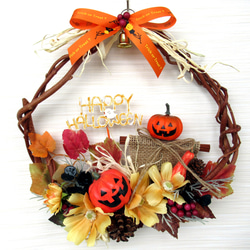 ハロウィン装飾リース❣️かず様確認用❣️ ハロウィンリース飾り 大23-13 リース kisetukazari2 通販