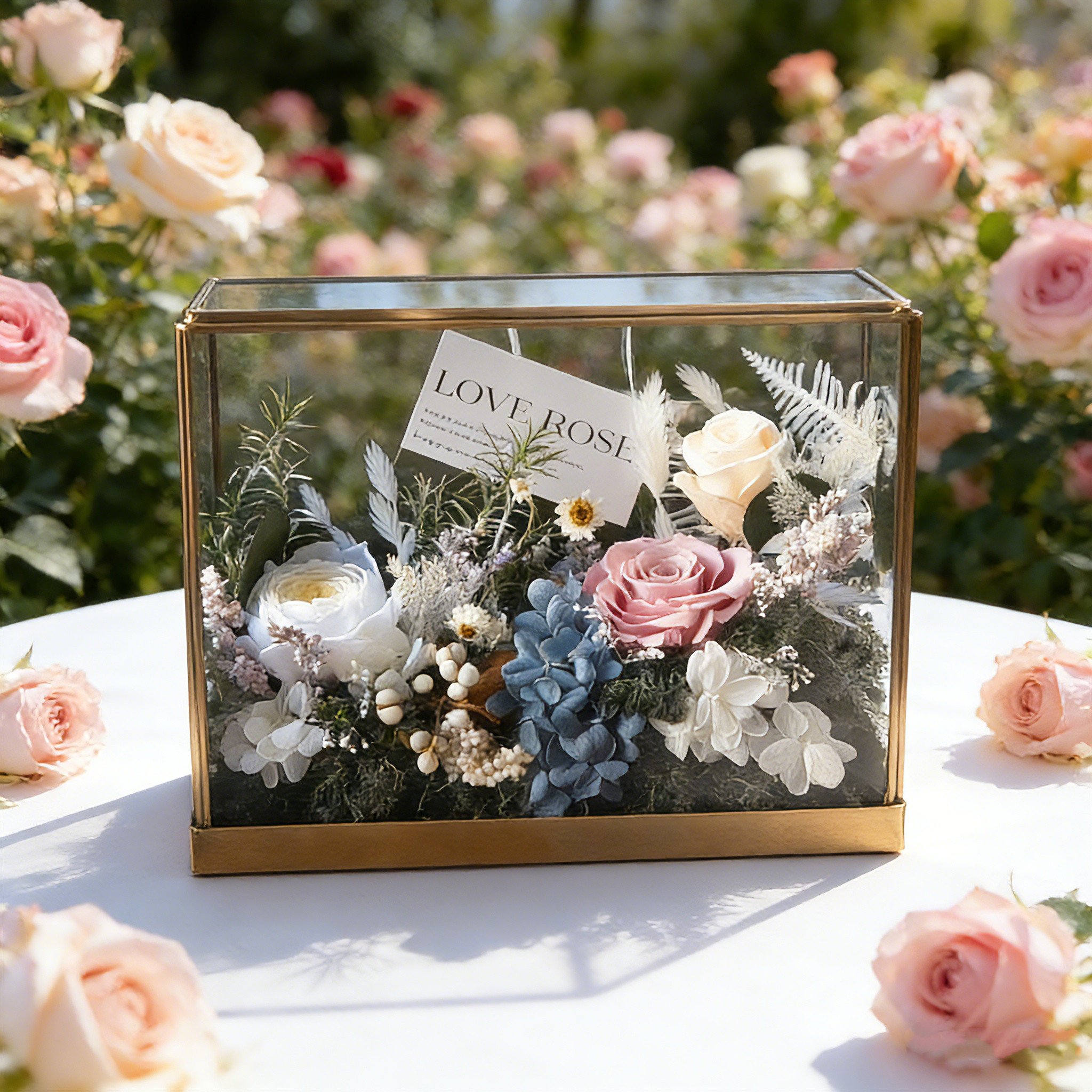 花飾り 玄関に飾る バラ 薔薇 ローズ、フランス メイラード風、プリザーブドフラワー、アレンジメント、結婚祝い 記念日