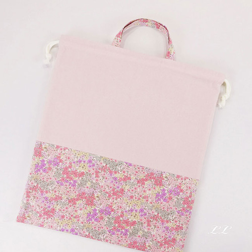 4サイズ展開有｜M・L・LL・特大】大きめ 巾着袋 LL 40×35 小花柄