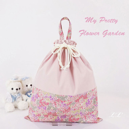 入園入学グッズ 大きめ 巾着袋 体操着 お着替え袋 LL 40×35 持ち手付