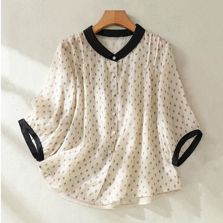 通勤 薄手 大きいサイズ トップス ブラウス きれいめ レディース【受注】