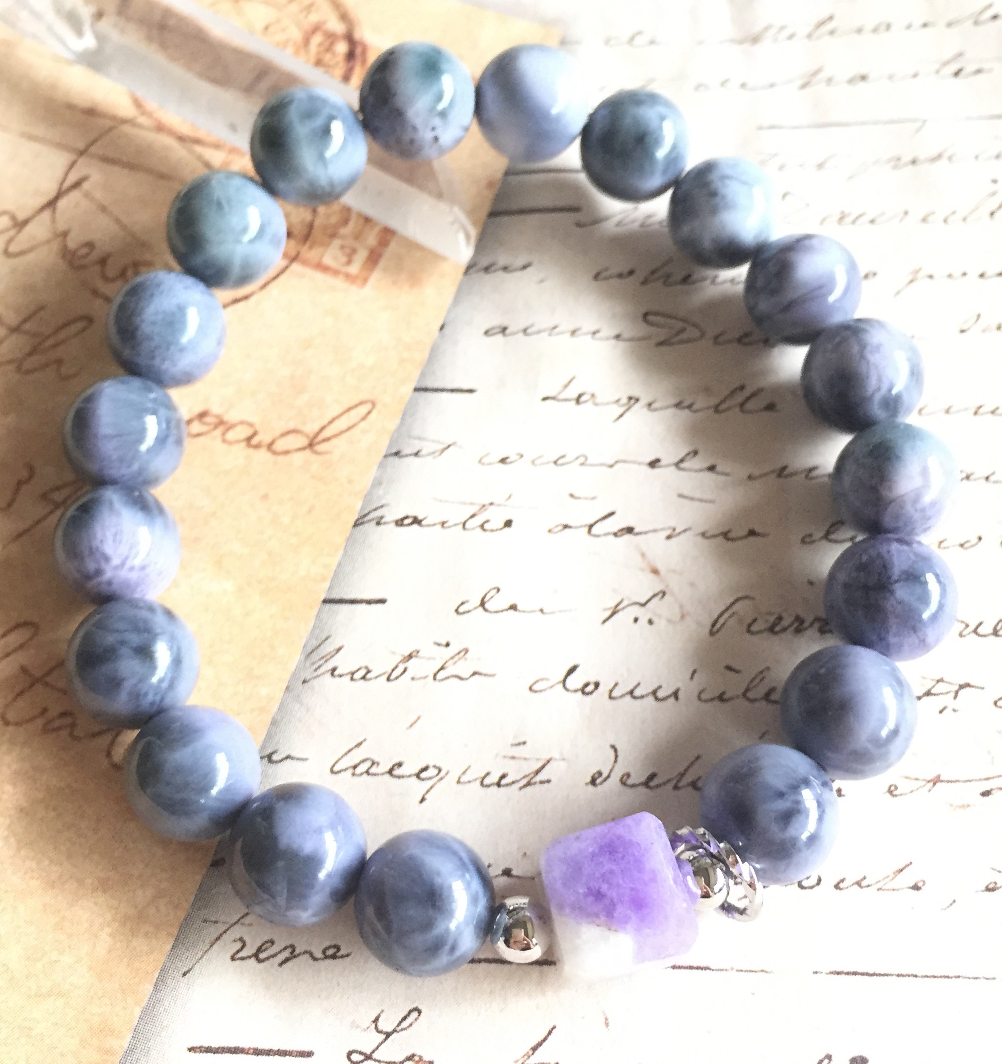 レムリアの龍の鱗✴︎打ち寄せる浄化と癒しの波✴︎閉塞したチャクラを開く✴︎パープルラリマー、ラベンダーハックマナイト