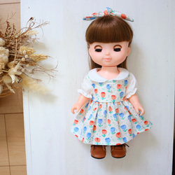 26cmドール服 ぬいぐるみ服 小さなチューリップ柄ワンピース メル