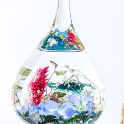 しずく型レジンアート 富士山 逆さ富士 湖 ネモフィラ ドライフラワー 癒し高級インテリア雑貨 5枚目の画像