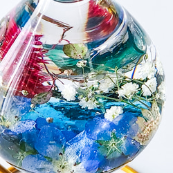 しずく型レジンアート 富士山 逆さ富士 湖 ネモフィラ ドライフラワー 癒し高級インテリア雑貨 6枚目の画像