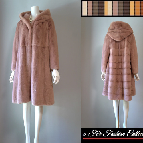 大人の余裕を漂わせて☆贅沢なフード付きオールドローズミンクコート