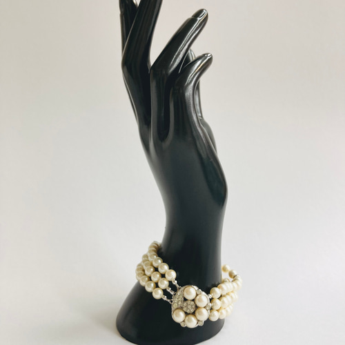 グレー系真珠ブレスレット 約20cm グレー系 あこや真珠パール