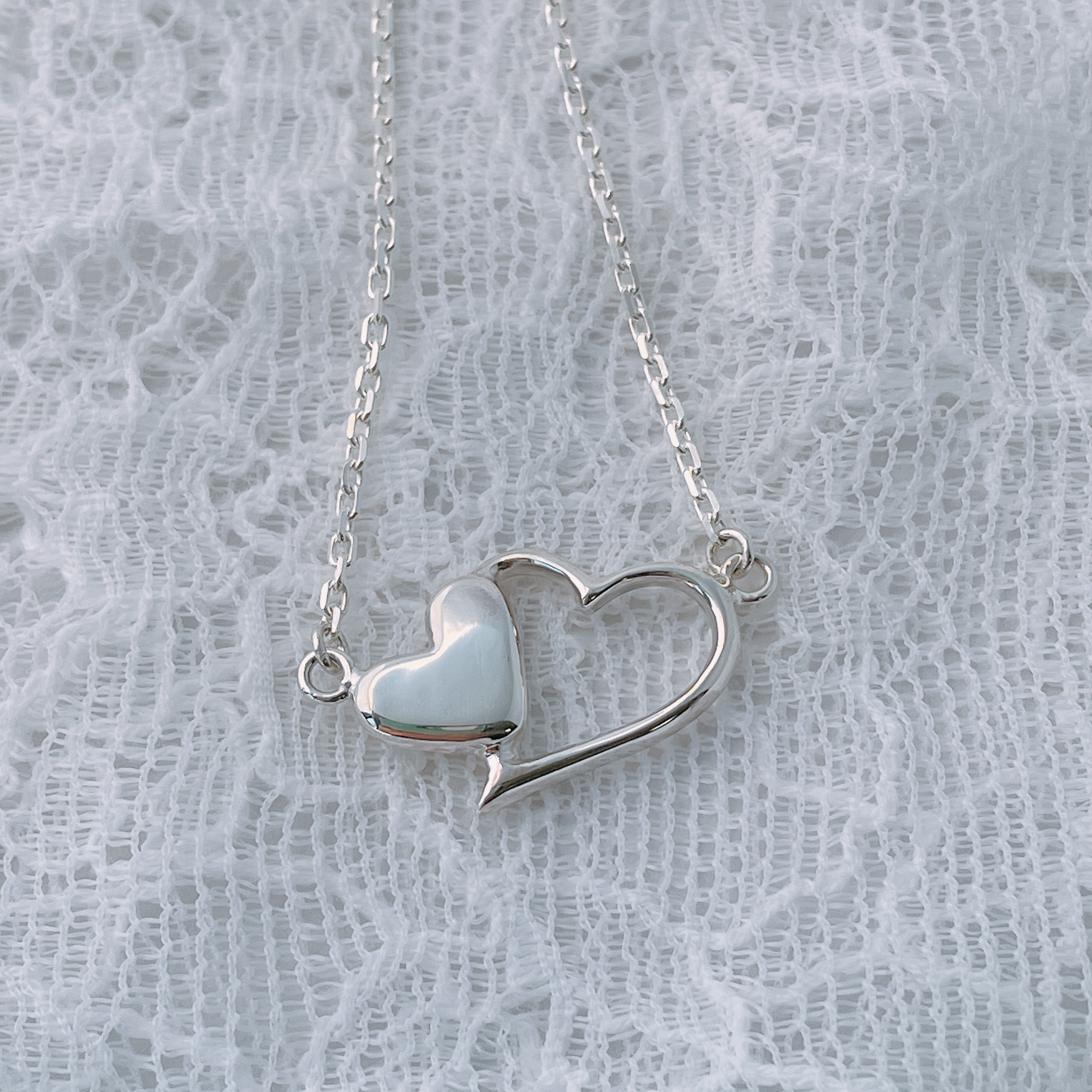 ダブルハートのネックレス