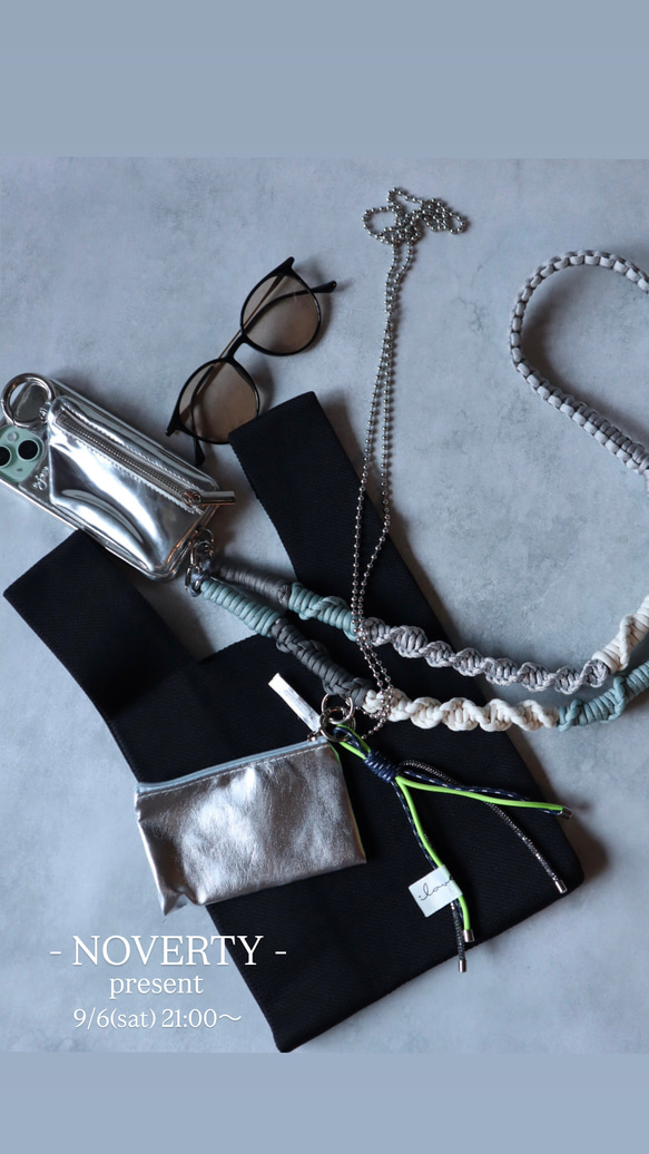 ◼︎スマホショルダーストラップ◼︎《グレイッシュブルー》 パラコードストラップ 16枚目の画像