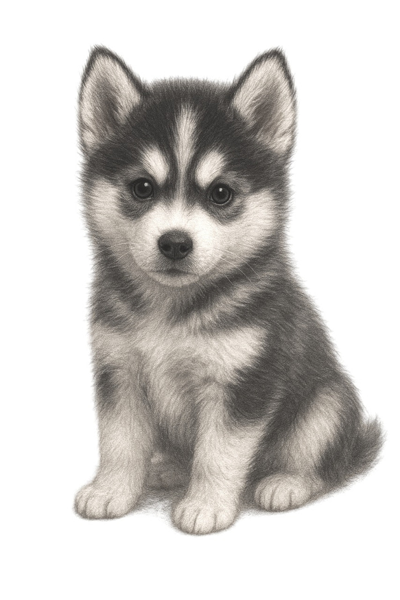 シベリアンハスキー　ドライ　Tシャツ　子犬　仔犬　DOG　グッズ　Siberian Husky　T-shirt 2枚目の画像