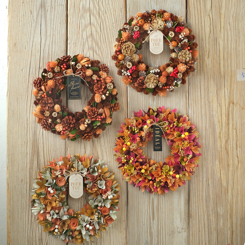 ☆即日発送☆早割毎年飾れるハロウィンリース☆秋リース オレンジL