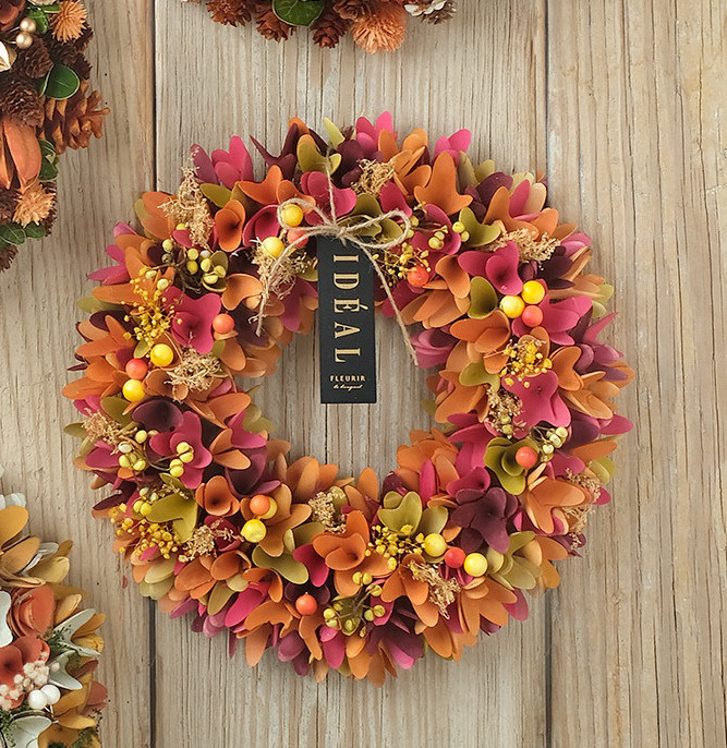 オレンジ系 ハロウィンリース OLS-org30001 30cm