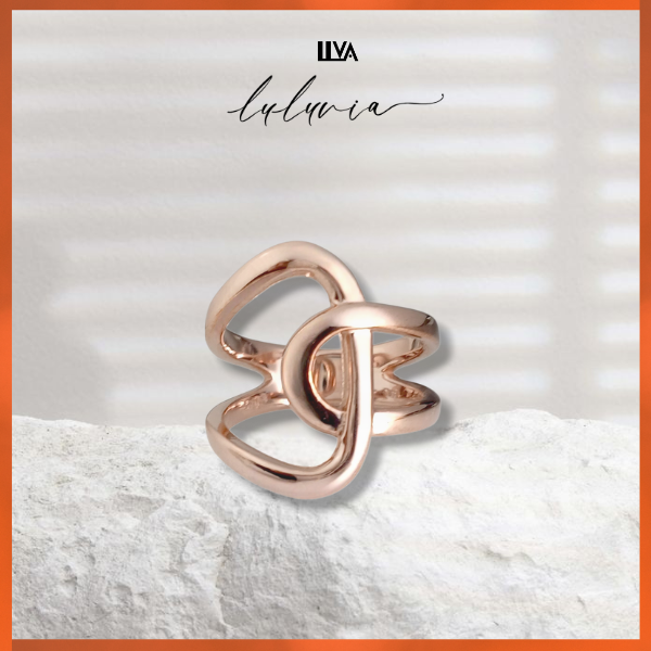 モダン交差サークルリング・ノットリング・結び・オープンリング・luluvia(ルルヴィア）SV925新作・RL002-2
