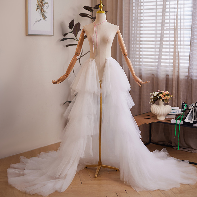 ロングトレーン 大トレーン 裾引き ふわふわ 高級感 DIY アクセサリー パーティー ウェディングドレス DTY079