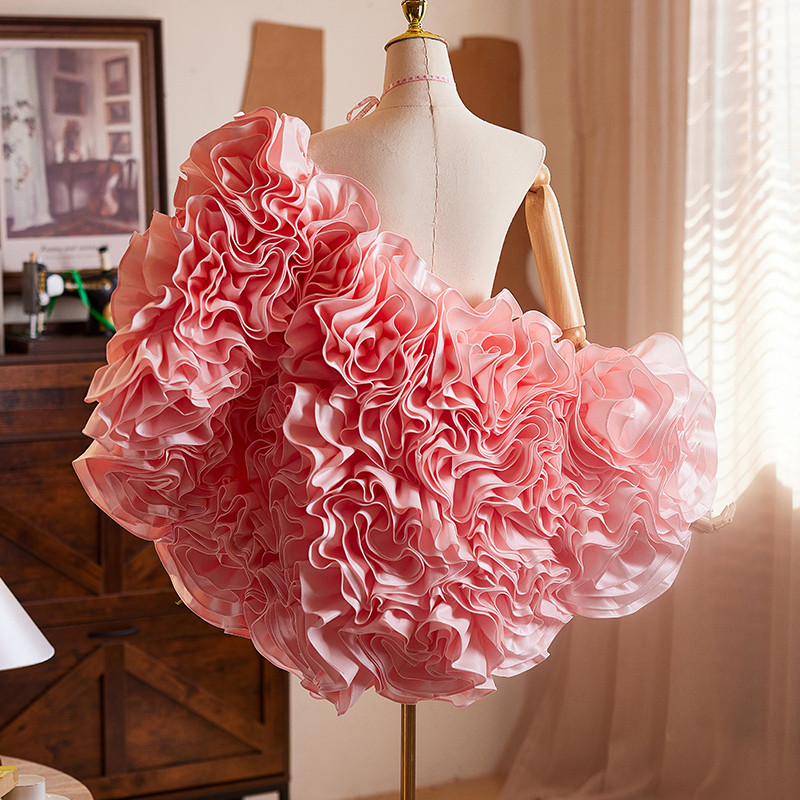 ケープ ピンク 立体花 豪華 DIY 肩飾り アクセサリー パーティー ウェディングドレス DTY139