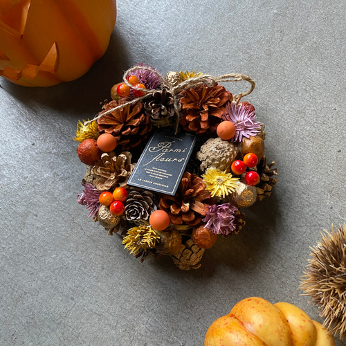 商品名【初華】❤️オレンジダリアのお正月リース ＊フラワーリース