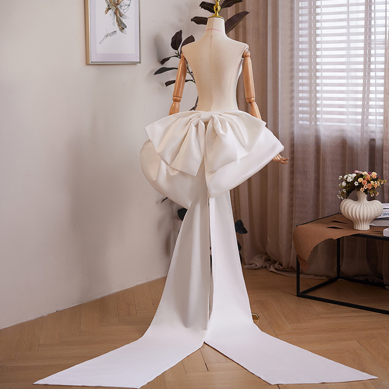 ロングトレーン 大トレーン 裾引き リボン 白高級感 DIY アクセサリー パーティー ウェディングドレス DTY080