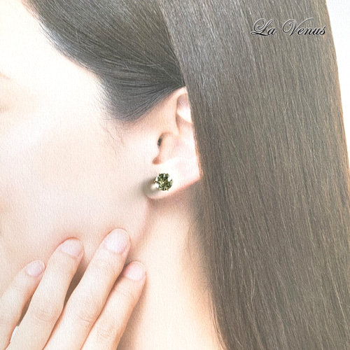 ✴︎つけっぱなしOK✴︎ 天然 グリーンアメジスト ピアス 大粒8mm AAA